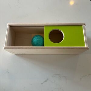 LOVEVERY Montessori Inspired Wooden Ball Drop Sliding Door Toy